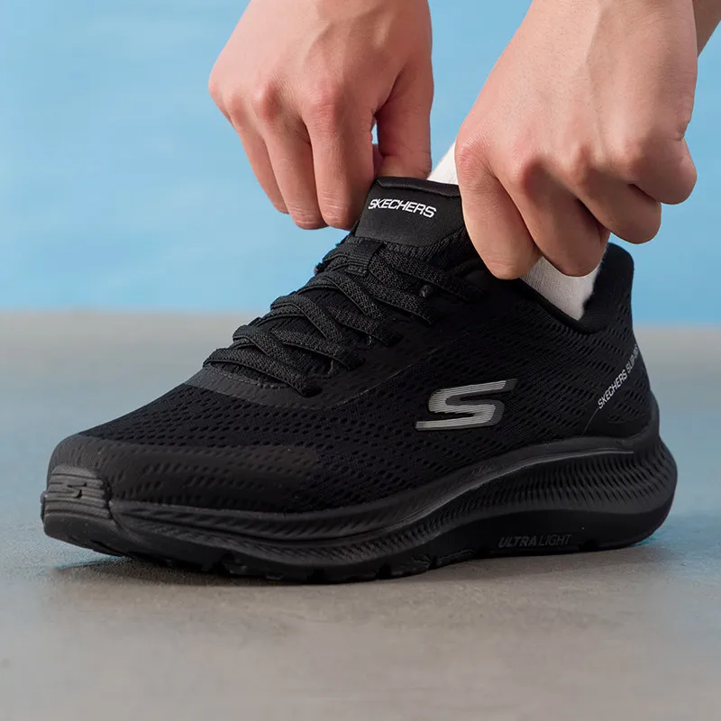 Фото Мужские кроссовки Skechers Slip Ins 220880WW-BLK, легкие спортивные кроссовки с дышащей сеткой №1