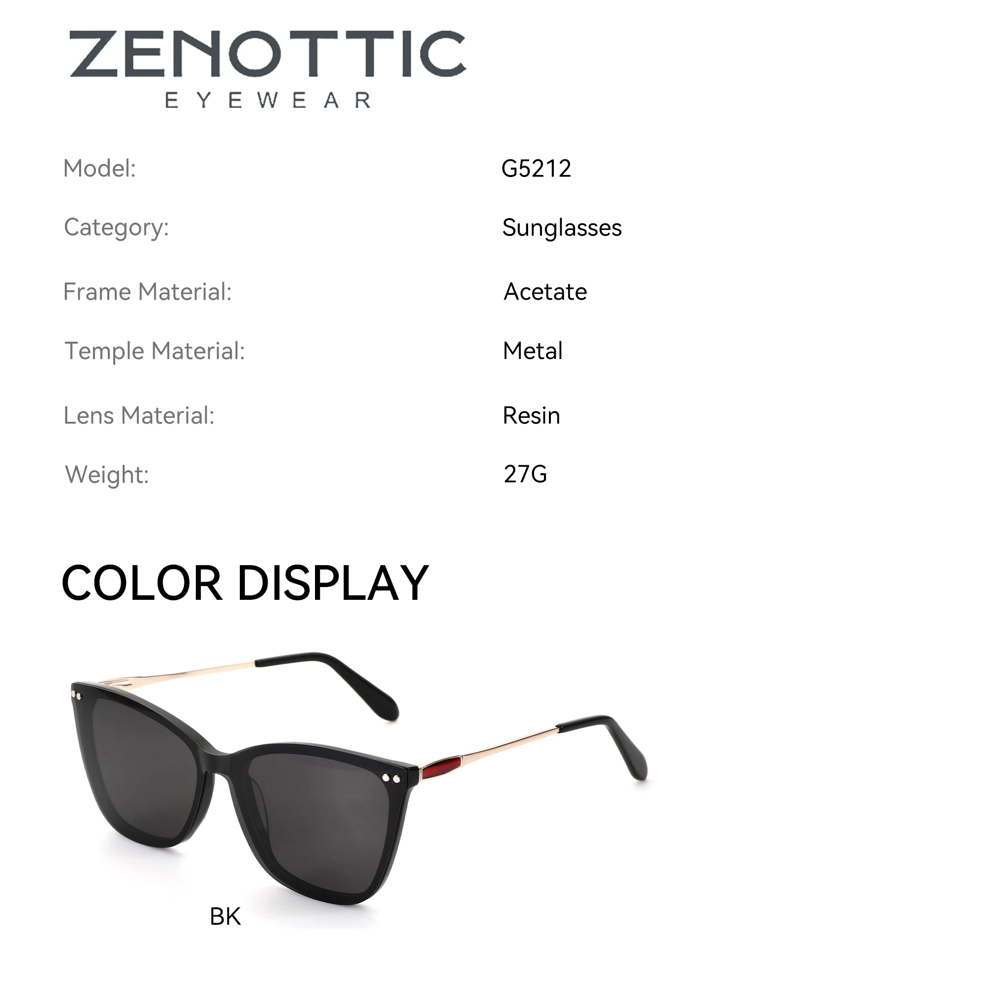 Фото ZENOTTIC (размер S) Женские очки с клипсами для коррекции зрения, ацетатная оправа в форме бабочки, магнитные прогрессивные женские солнцезащитные очки №4