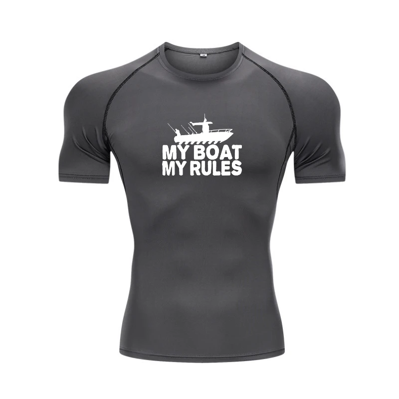 

Футболка мужская с надписью «My Boat My Rules»