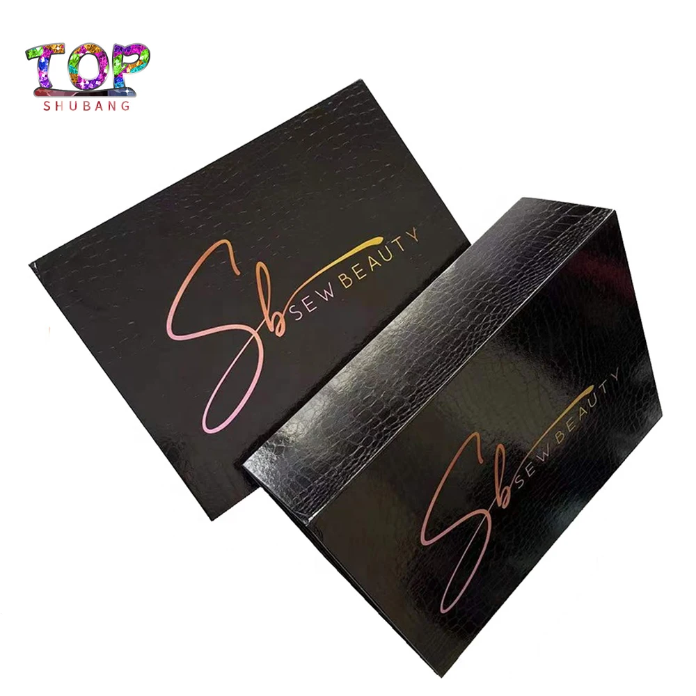 

Flap Lid Hair Packaging Cardboard Box Custom Logo Magnetic Closure Gift Wig Box