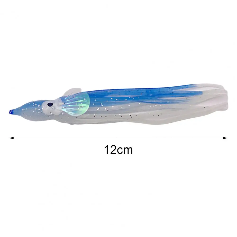 12cm Fishing Lure Vivid Eyes Stretchy Fishing Bite Fish Attraction Luminous Sea Fishing Soft Octopus Squid Skirt Fishing Gear images - 6