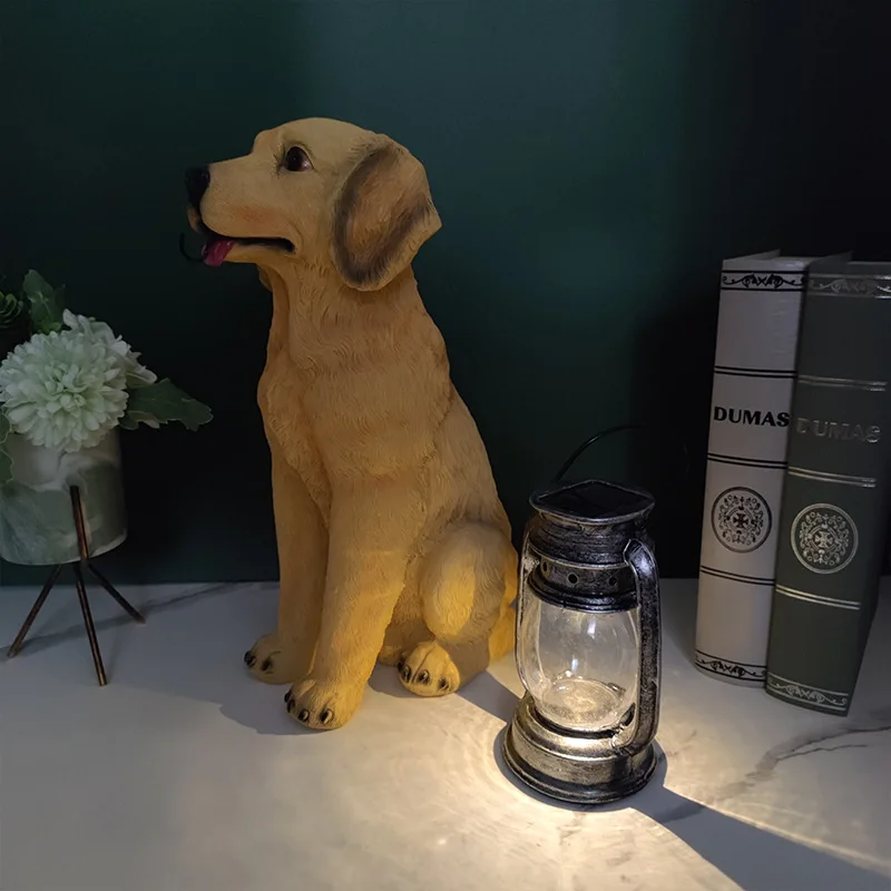 

Nordic Resin Solar Light Dogs Statues Figurines Outdoor Home Yard Animal Dogs Sculpture Art Crafts Decorations Ornaments