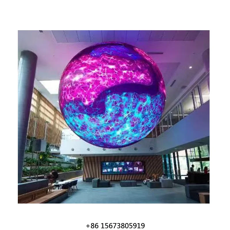 Фото Сферический LED-экран P1.8 P2 P2.5 P3 P4 P5, LED-видеоглобус, круглый сферический LED-дисплей для стен №4