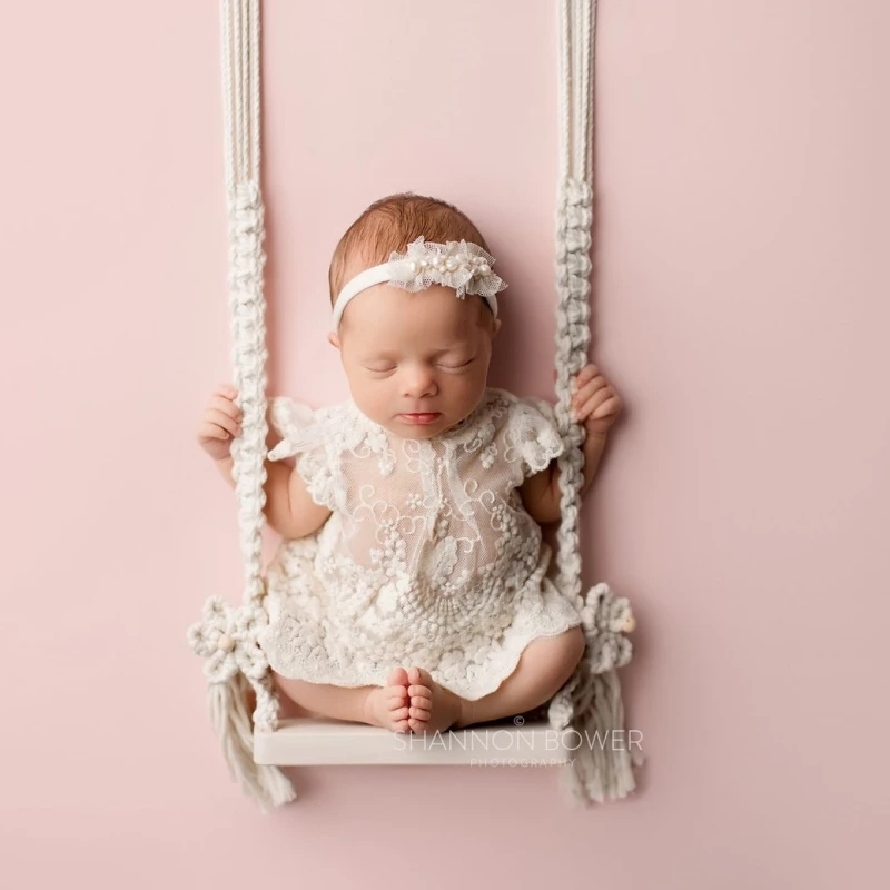 

Baby Accessories Newborn Photography Props Wooden Baby Swing Furniture Infants Photo Shooting Fotografia تصوير حديثي الولادة