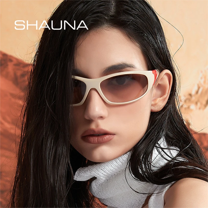 

SHAUNA Retro Y2K Cat Eye Sunglasses Women Shades UV400 Punk Sport Driving Goggle Men Blue Pink Sun Glasses
