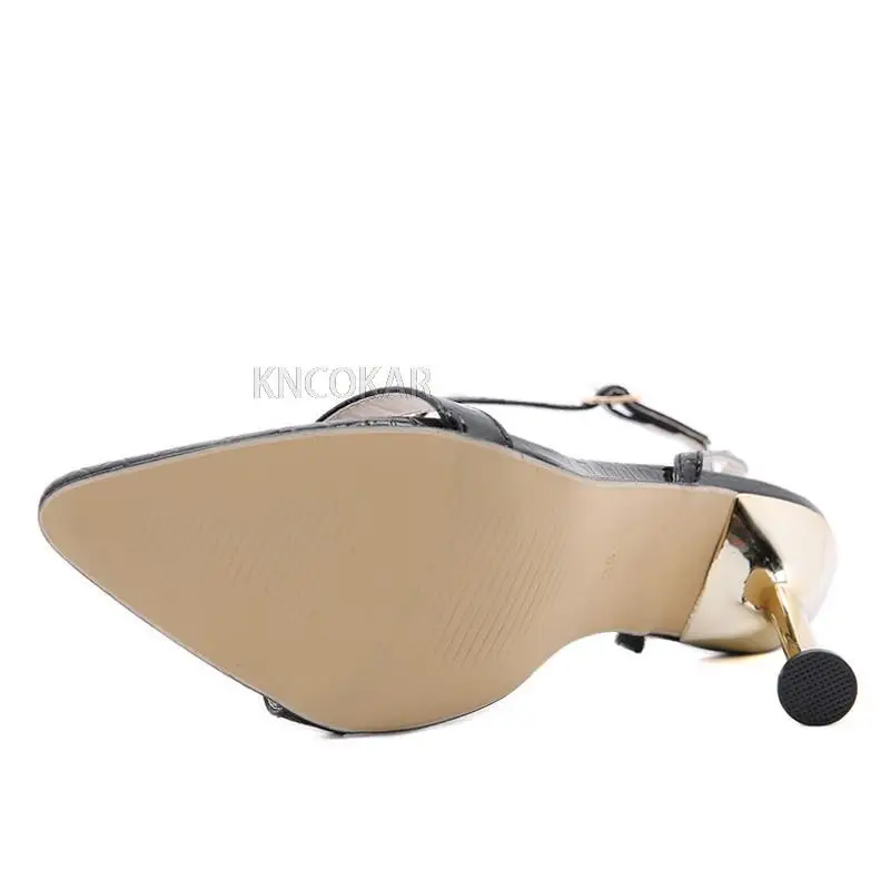 2022 New Ankle Strap Green Women High Heels 11Cm Sandals Pointed Toe Female Party Shoes Sandalias De Mujer