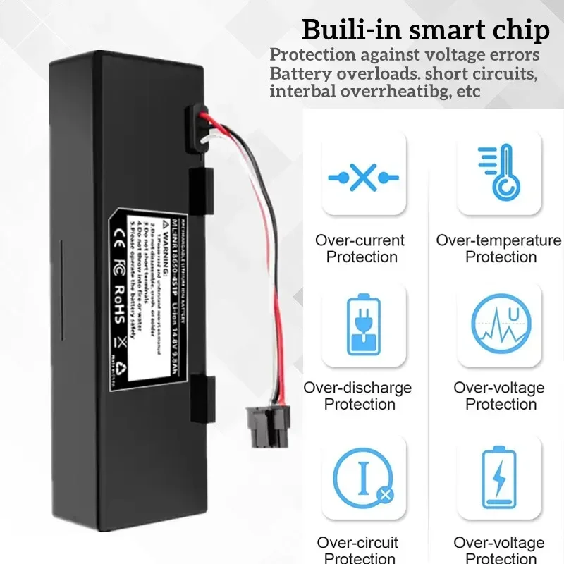 

Original 5200MAH 14.8V For Viomi V3 V2PRO VRVCLMB21B MVVC01-JG STYTJ02YM robot vacuum cleaner battery