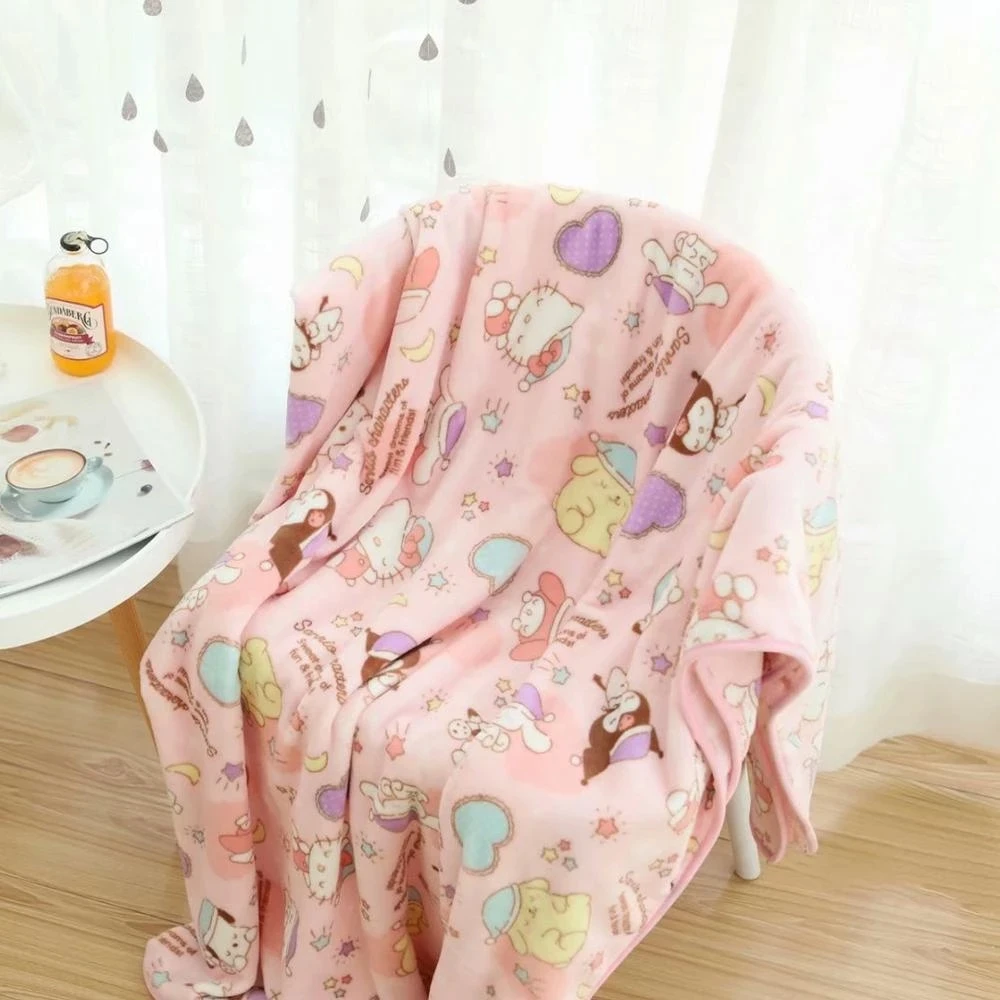 

Розовое фланелевое одеяло для девочек, удобное и теплое фланелевое одеяло в японском стиле с мультипликационным изображением дивана для спальни, чехол для путешествий, Новогодний подарок