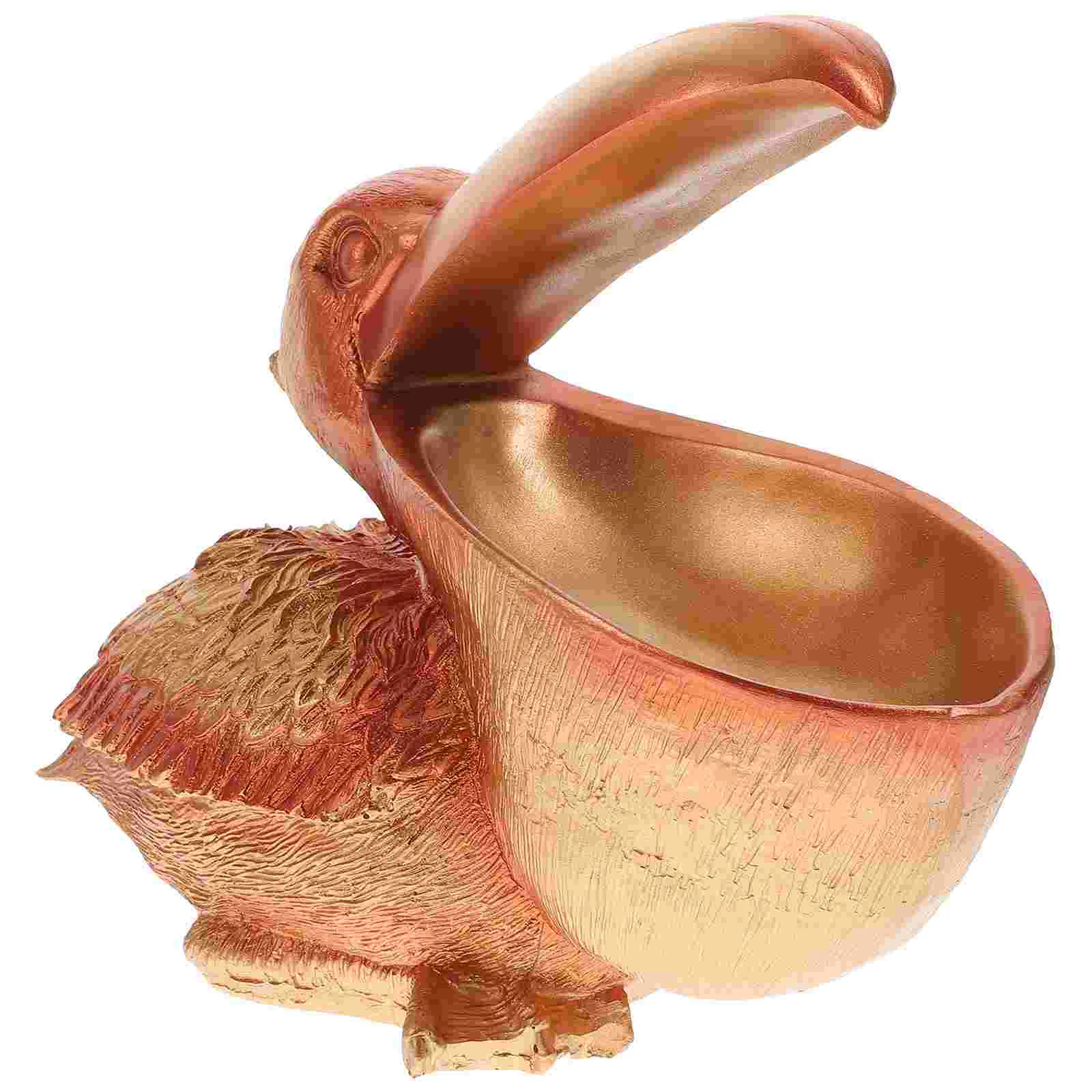 

Key Holder Storage Figurine Pelican Big Animal Dish Jewelry Mouth Sundries Container Resin Figurines Statue Trinket Tray Candy