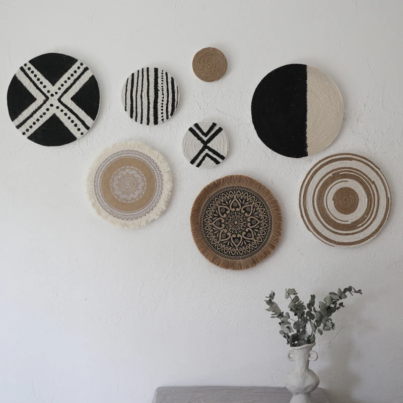 

Круговые настенные украшения ручной работы в японском стиле ретро, настенные подвески для гостиной, дивана, крыльца