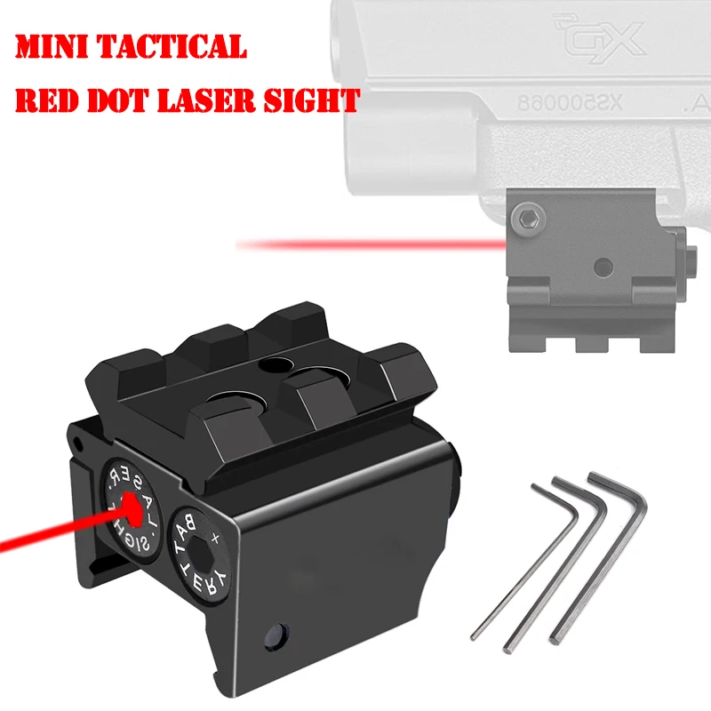 Red Dot Laser Sight Tactical Training with Picatinny Weaver Rail Bracket for 20mm Mount Compact Pistol Airsoft Rifle Sight New