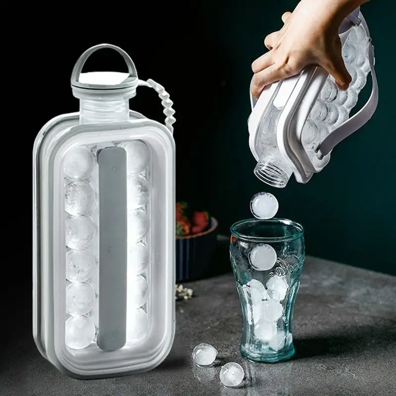 

2022 устройство для изготовления шариков с льдом, портативная креативная бутылка для льда, форма для кубиков льда 2 в 1, чайник с решеткой для х...