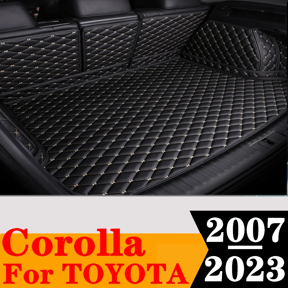 

Sinjayer Waterproof Highly Covered Car Trunk Mat Tail Boot Pad Carpet Cover High Side Cargo Liner For TOYOTA Corolla 2007-2023