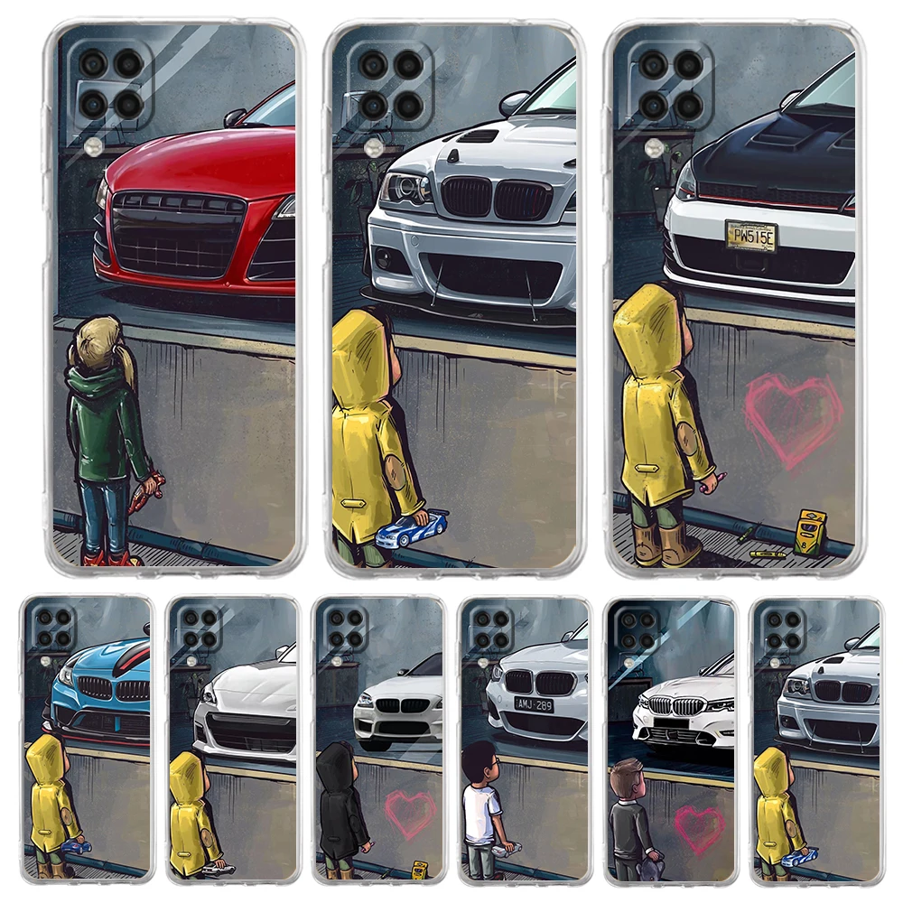 

Boy See Sports Car Love Phone Case Cover For Samsung Galaxy A53 A32 A52 A72 A13 A22 A51 A71 A41 A31 A21S Transparent Soft Shell