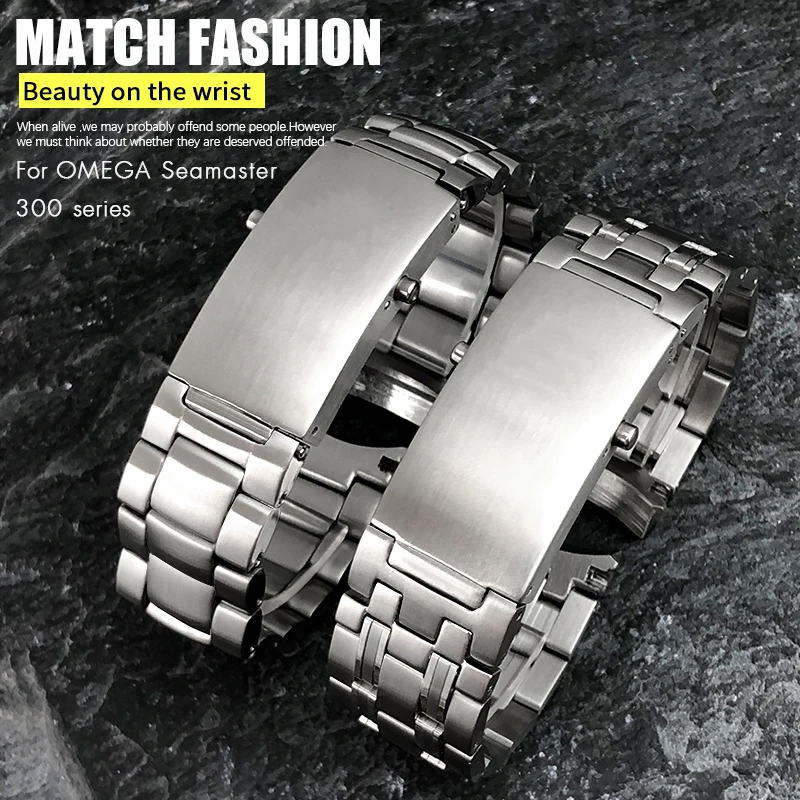 Ремешок из нержавеющей стали 316L для часов 20 мм 22 Omega Seamaster дайвер 300 м браслет с