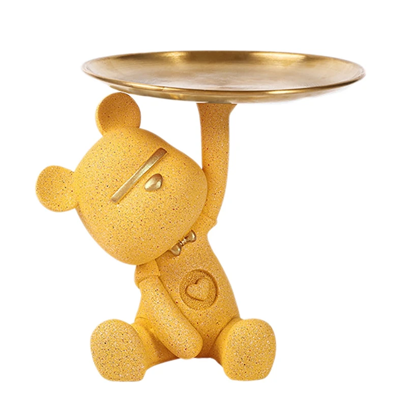 

Violent Bear Storage Tray Ornaments Home Living Room Desktop Key Storage TV Cabinet Porch Decor Wedding Gifts