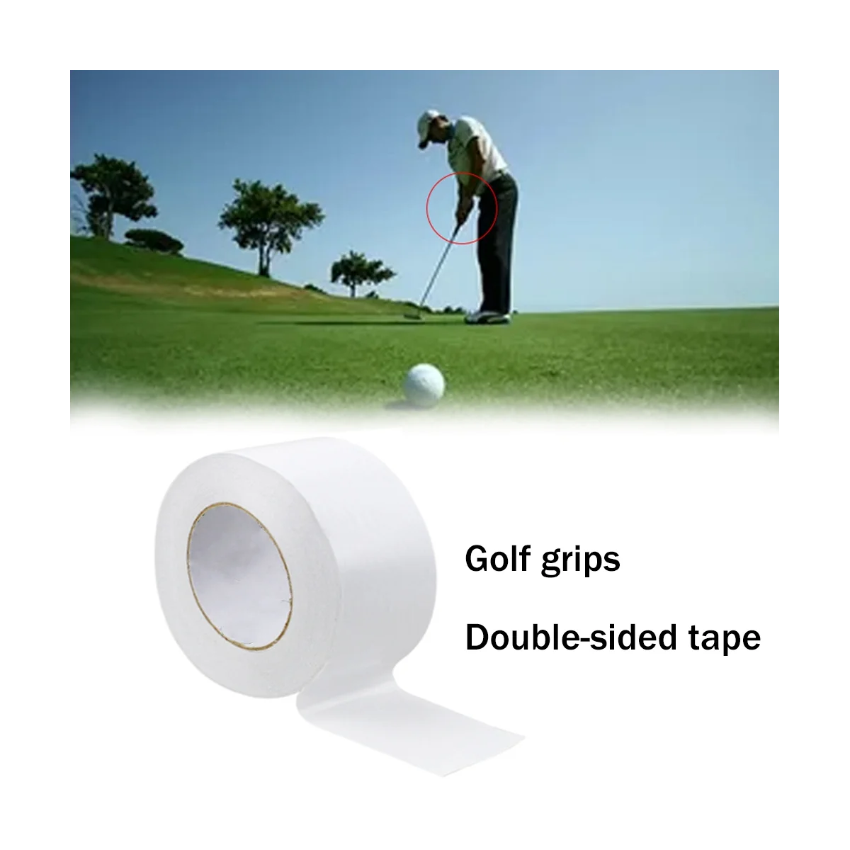

Suitable for Golf High-Viscosity Easy-To-Tear White Grip Glue Golf Iron Grip Double-Sided Adhesive 50MMx50M