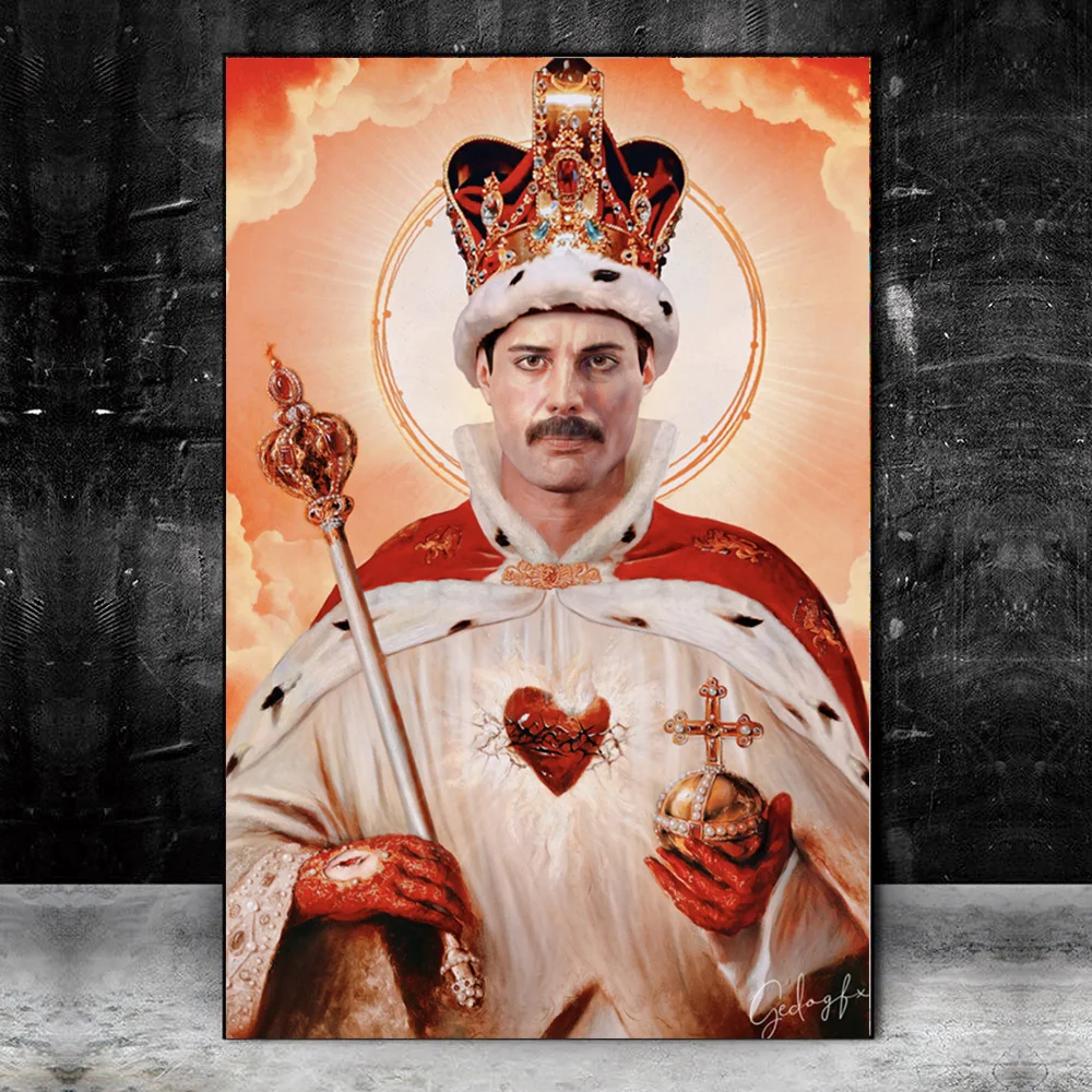 

Queen Freddie Mercury Canvas Printed Painting Modern Poster Home Decoration Pictures For Living Room Wall Art Room Decor