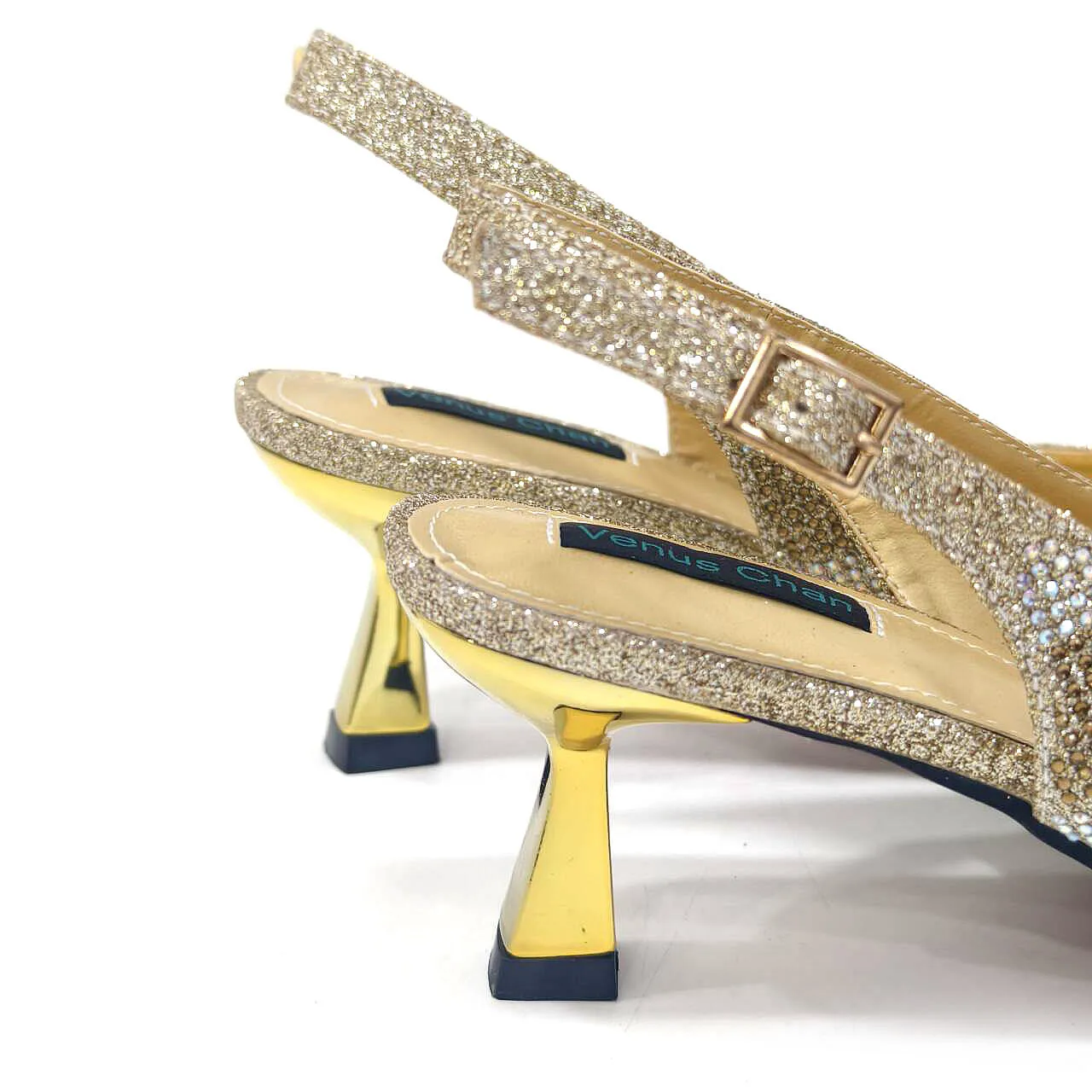 Золотистый цвет зрелые стильные каблуки обувь для друзей нигерийская мода