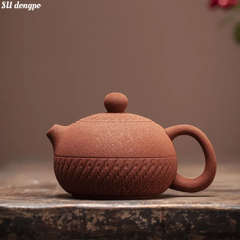 

Пурпурная глина Vermilion Da Hong Pao, паровой чайник для приготовления чая в западном стиле, чайник небольшой емкости, матовая текстура, хорошие подарки