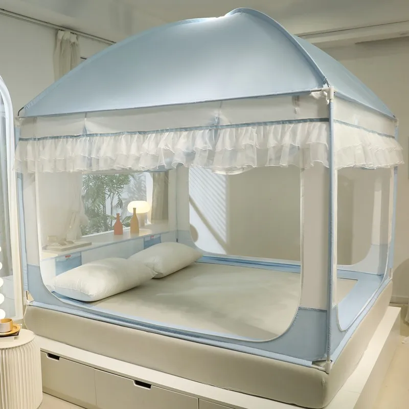 

Childrens Dome House Anti Mosquito Net Double Bed Linen Cabin Bed Roll-up Mosquito Net Adult Fabric Mosquitera Cama Bed Curtain