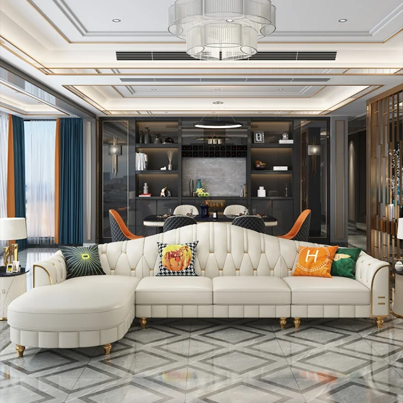 Итальянские дизайнерские роскошные диваны L-образной формы секционные