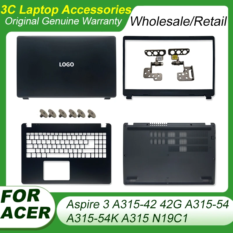 Новая крышка для ноутбука Acer Aspire 3 A315-42 42G A315-54 A315 N19C1, задняя крышка ЖК-дисплея, передняя панель, верхняя фоторамка, петли для экрана