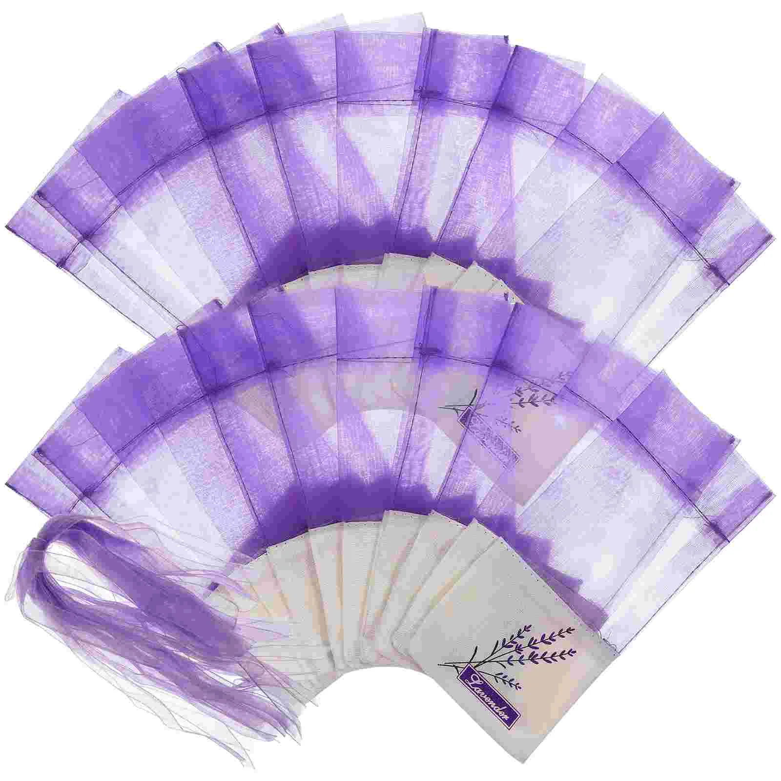 

30pcs Sachet Empty Bags Flower Printing Sachet Bag for Lavender, and - Light Purple