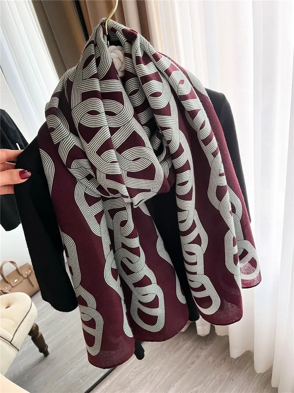 

Luxury Silk Scarf Women Foulard linen Shawls Lady Wraps Female Beach Pareo Stoles Bandana Designer Brand Long Scarves 180x90cm