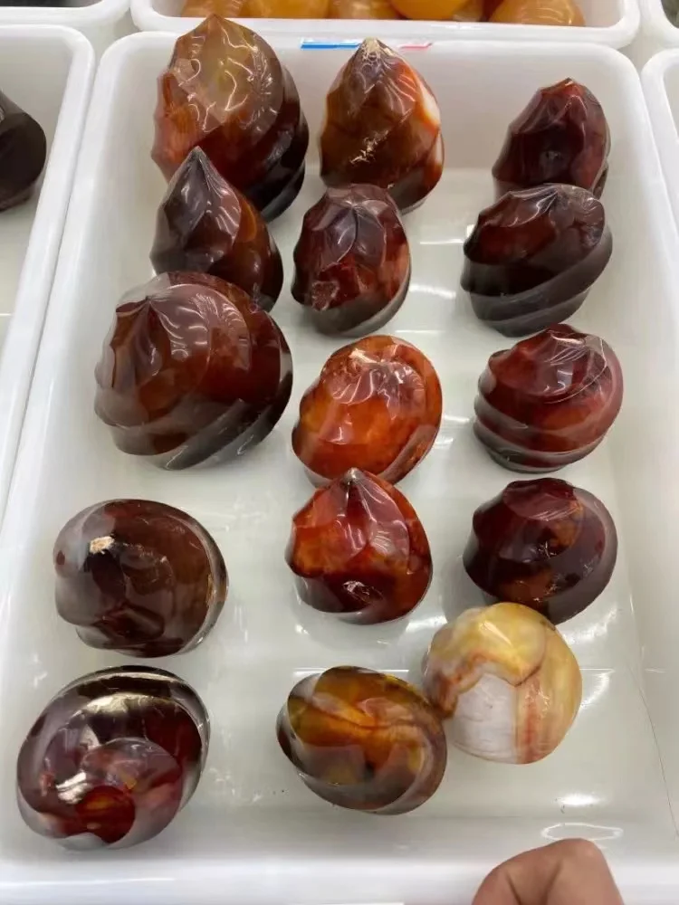 

4pcs Beautiful natural red agate flame crystal reiki healing 1900g