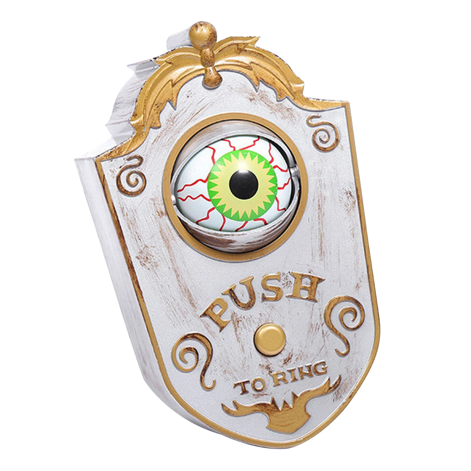 

Animated Eyeball Scary Party Decoration Spooky Sounds And Light Haunted House Stainless Steel Intimidate Prop Halloween Doorbell