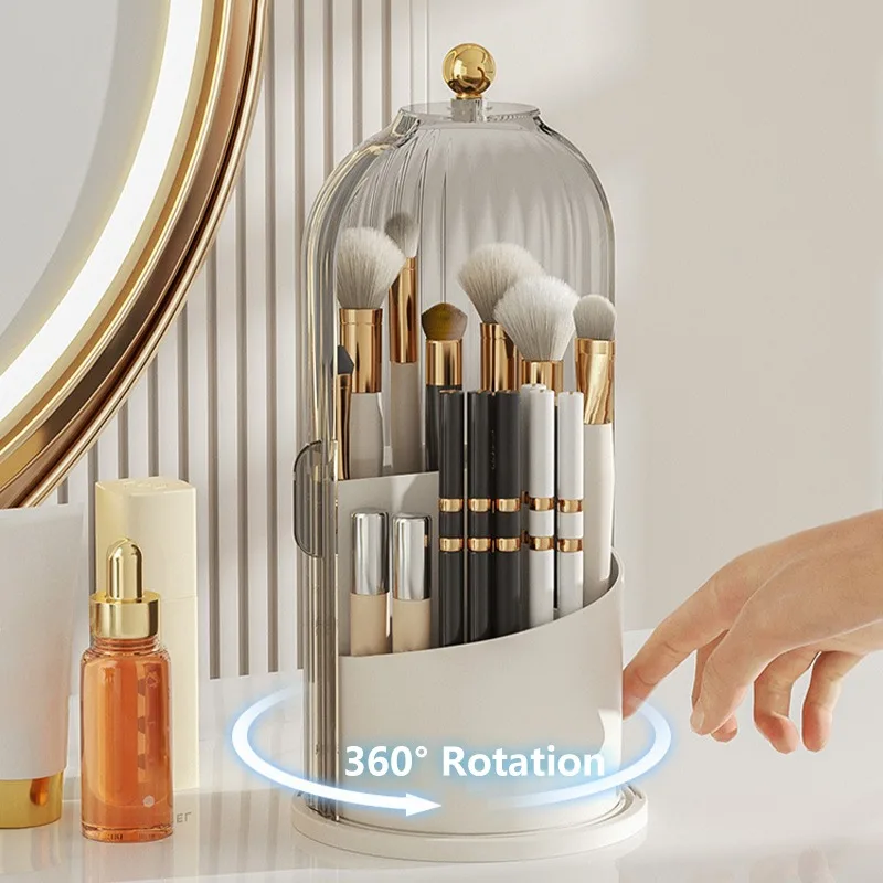 

Holder Eyebrow Makeup Organizer Box Pencil Lipstick 360° Rotating Holder Lid Storage Eye Shadow Brush Luxury With Cosmetic