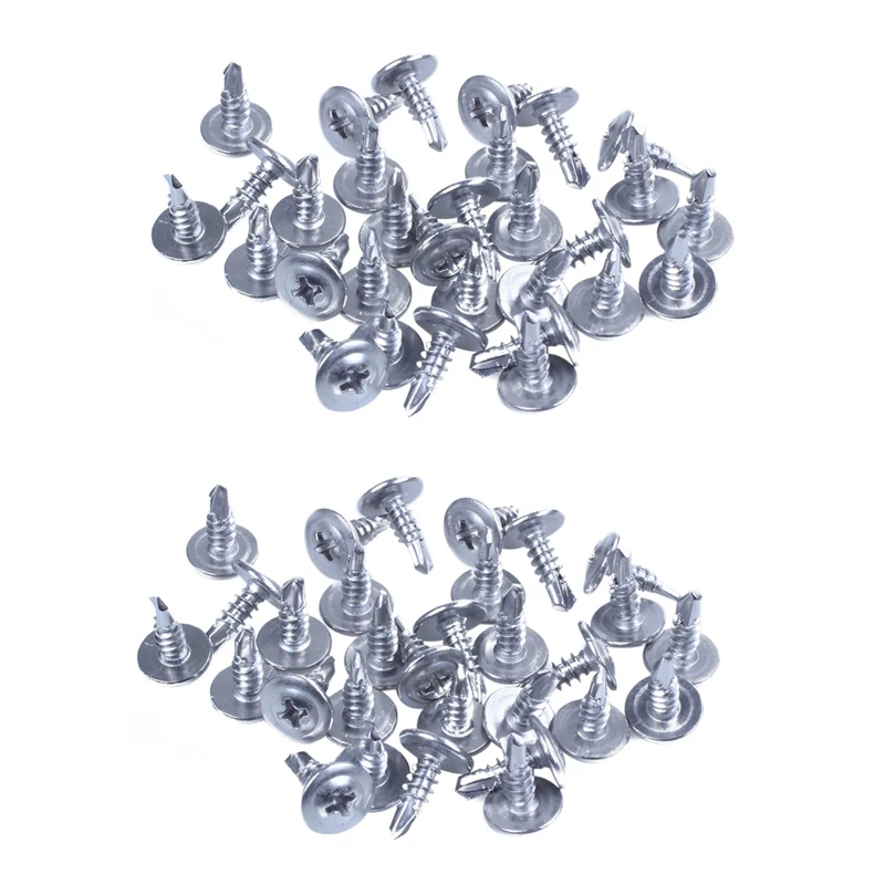 

60Pcs M4.2X13mm Round Phillips Head Self Drilling Screws