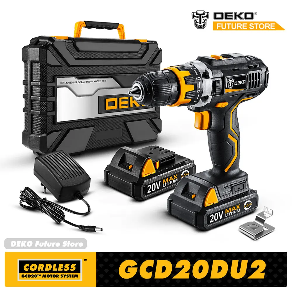 DEKO GCD20DU2 MINI tournevis électrique 20V  perceuse sans fil perforateur batterie DC LITHIUM-ION 2