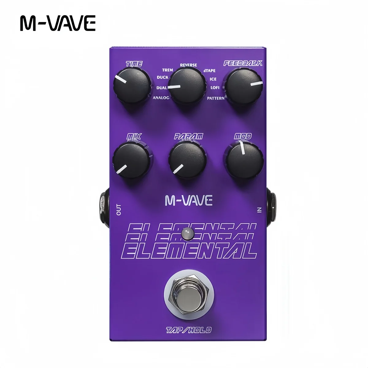 Фото Цифровая педаль дилэй M-VAVE Elemental для электрогитары с 9 режимами, TAP HOLD, 3000 мс, DSP, компактная №1