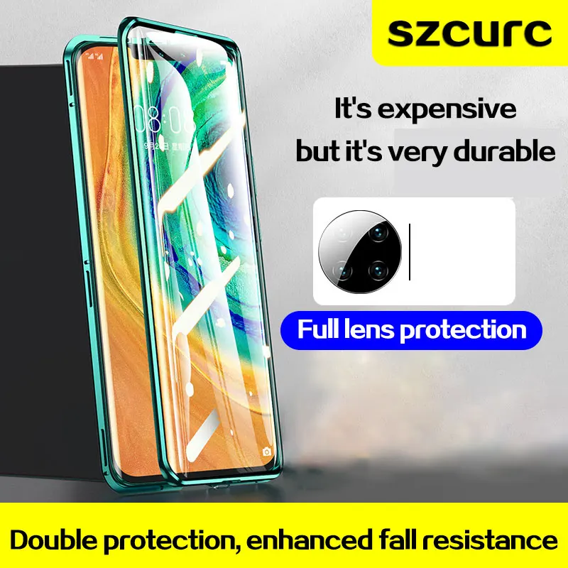 For Huawei Mate 50 Pro + Phone Case.New 360° Full Protection Magnetic Adsorption Glass honour Magic 3 SE 50 V40 30 P40 P30 cover