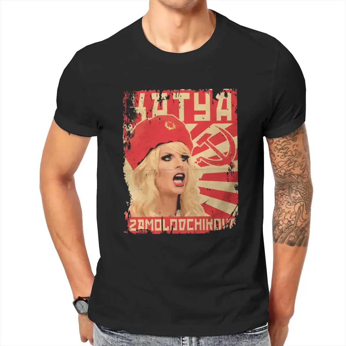 

Футболки Katya Zamolodchikova для мужчин, забавные хлопковые футболки с круглым вырезом и принтом одежды с короткими рукавами