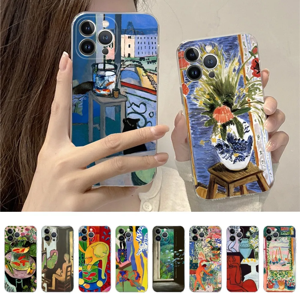 

Henri Art Painting Phone Case For iPhone 15 14 11 12 13 Mini Pro XS Max Cover 6 7 8 Plus X XR SE 2020 Funda Shell