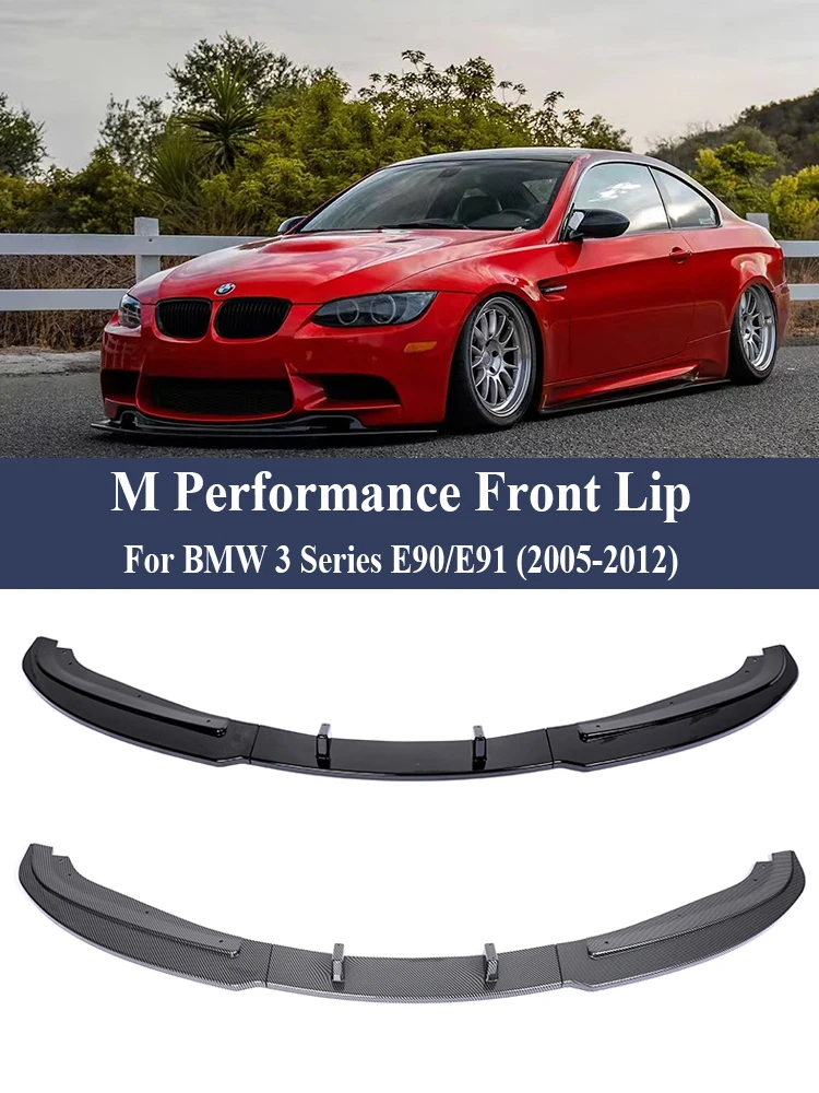 

Front Bumper Lip For BMW 3 Series E90 E91 Splitter Spoiler M Performance Gloss Black Carbon 2005-2012 325i 328i 335i 330i