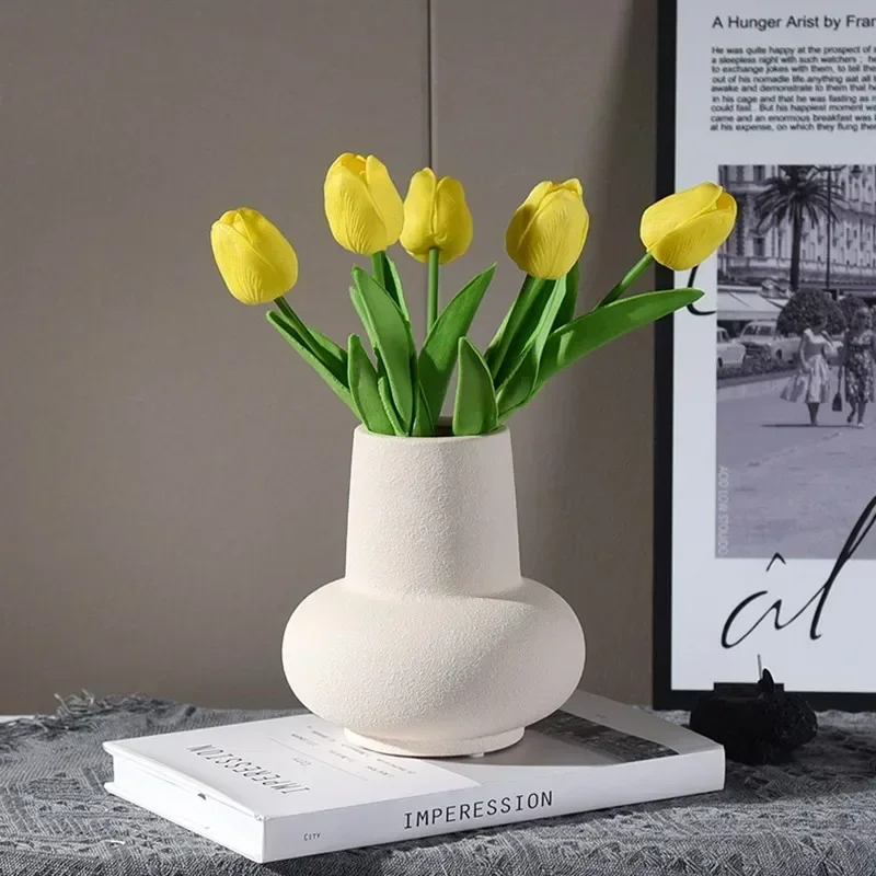 Креативная ваза в форме тыквы керамическая матовая гладкая цветная Jardiniere