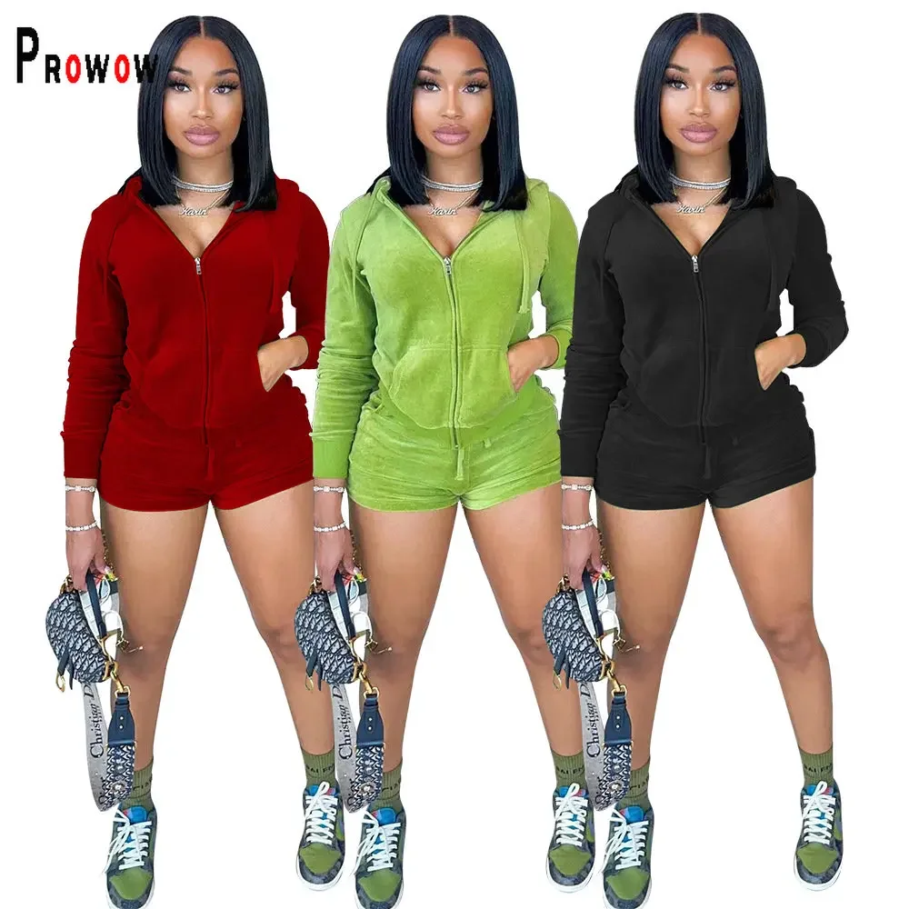 Женский спортивный костюм с капюшоном Prowow повседневный однотонный из двух