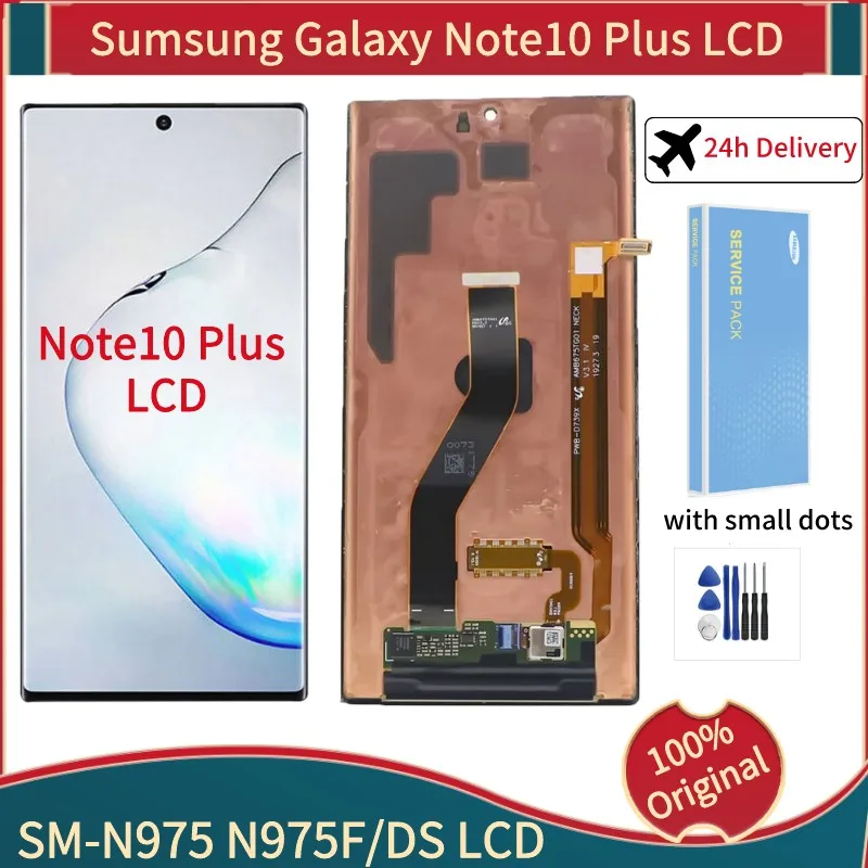 Original AMOLED Display For Samsung Galaxy Note10 Plus N975F  Display LCD Touch Screen Digitizer For Galaxy note10+ Repair Parts