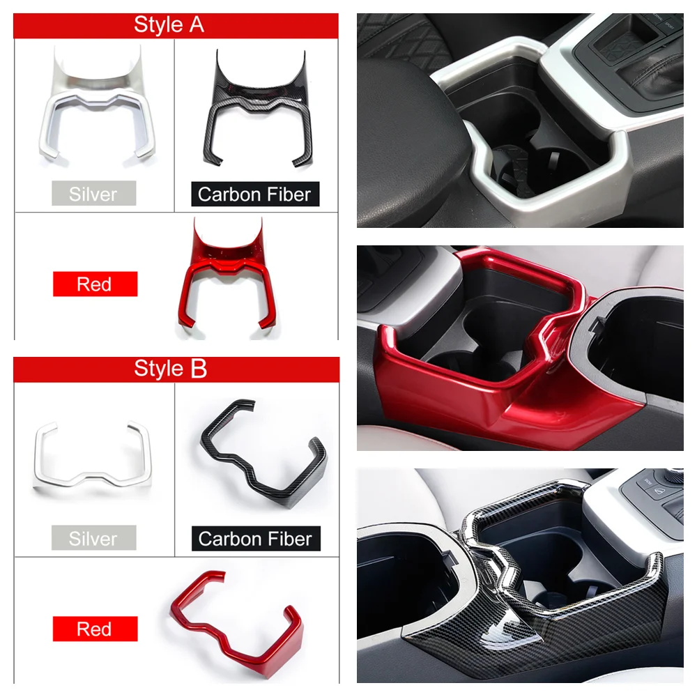 

For Toyota RAV4 Rav 4 2019-2021 2022 Accessories Front Row Water Cup Holder Trim Cover Car Interior Details Cup Holder Cover