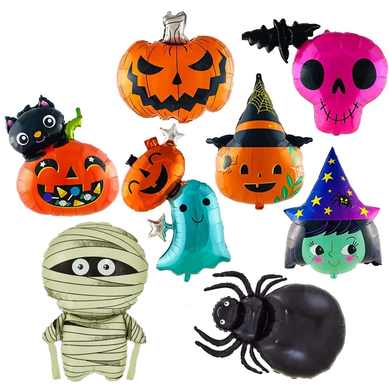 1pc Halloween Pumpkin Ghost Balloons Decorations Spider Foil Balloons Inflatable Toys Bat Globos Halloween Party Supplies