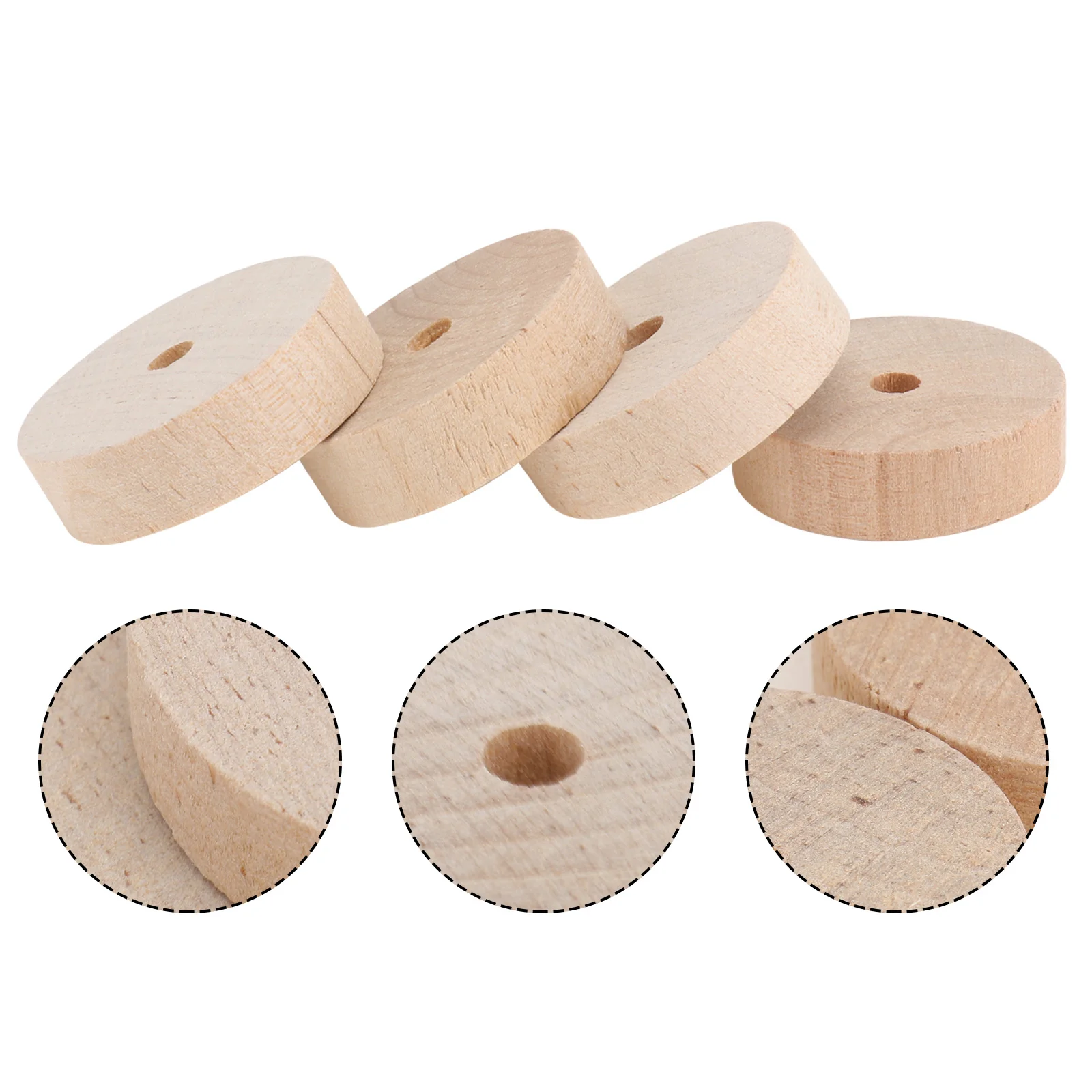 

20Pcs Creative Wooden Wheels DIY Model Accessories Wheel Toys Supplies (Khaki)