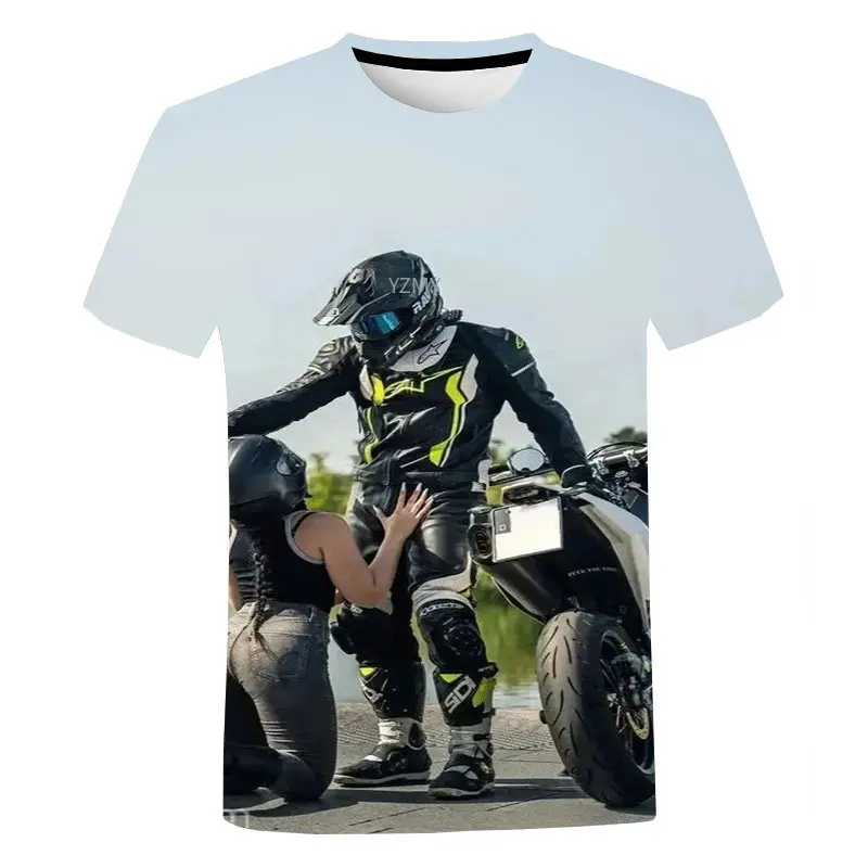 

Fashion Trend Men's T-shirt Cool T-shirt Motorcycle Personality Street Top High Quality 3D Printed Short-sleeved