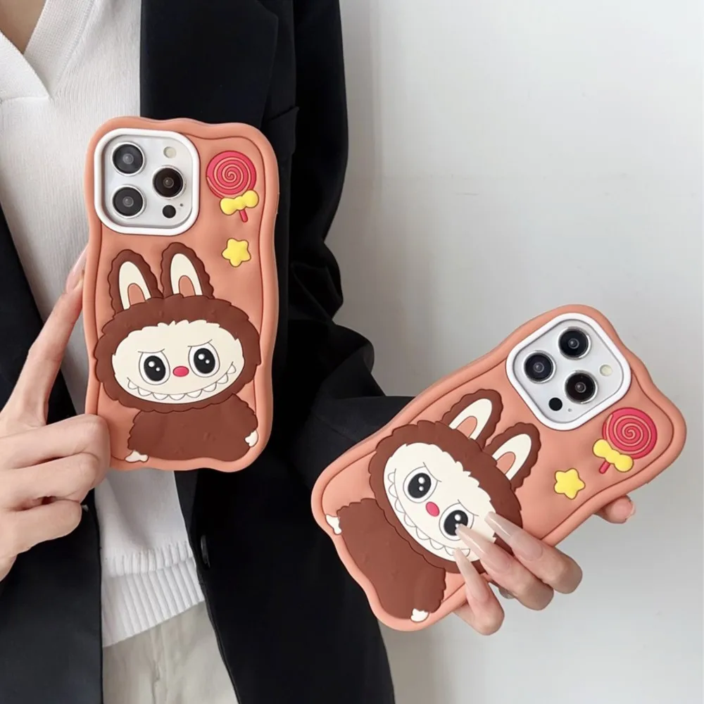 Чехол для телефона 3D Labubu iPhone 15 promax 14 13 12 Pro 11 X Xs Max 7 8 Plus 6 6s новый милый мягкий