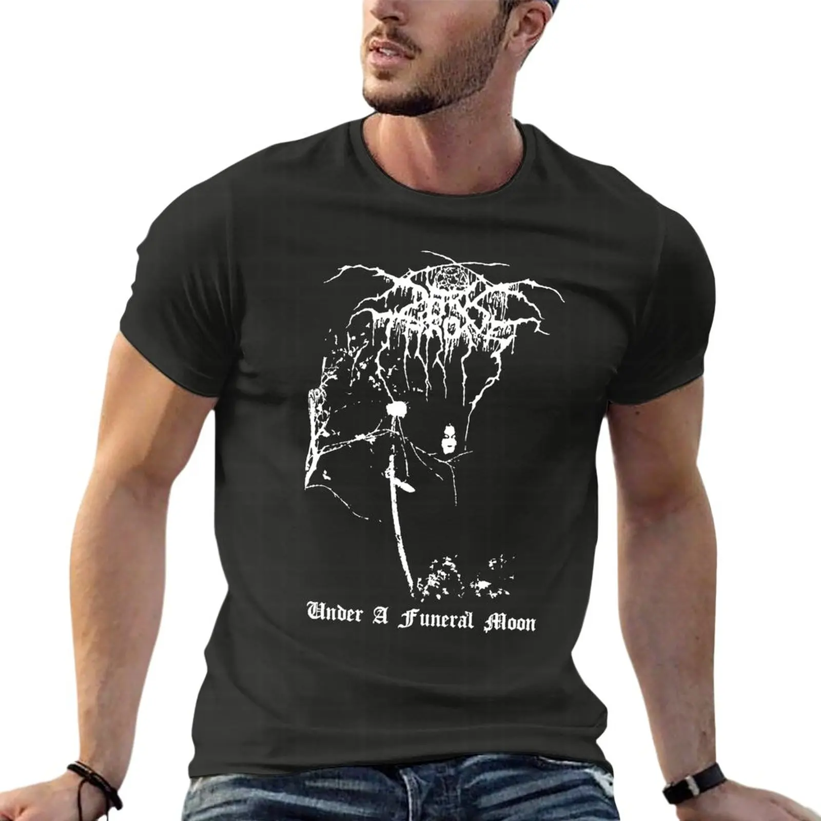 

Darkthrone Under A Funeral Moon Death Metal Band Oversize T Shirt For Mens Clothes Short Sleeve Streetwear Large Size Tops Tee