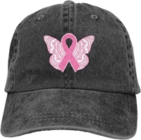 breast cancer awareness ribbon butterfly unisex cowboy hat adjustable truck drivers cap casual baseball hat