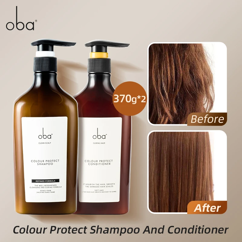 Oba Panthenol Keratin Shampoo and Conditioner Deep Clean Protect Color Curls Silicone Free Professional Shampoo Women